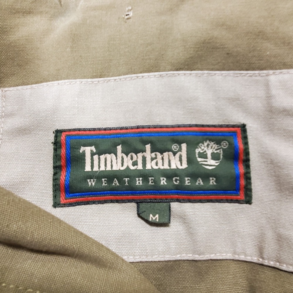 Timberland Mens Vintage Military Field Barn Jacket Size M Canvas Leather Collar - Picture 3 of 12